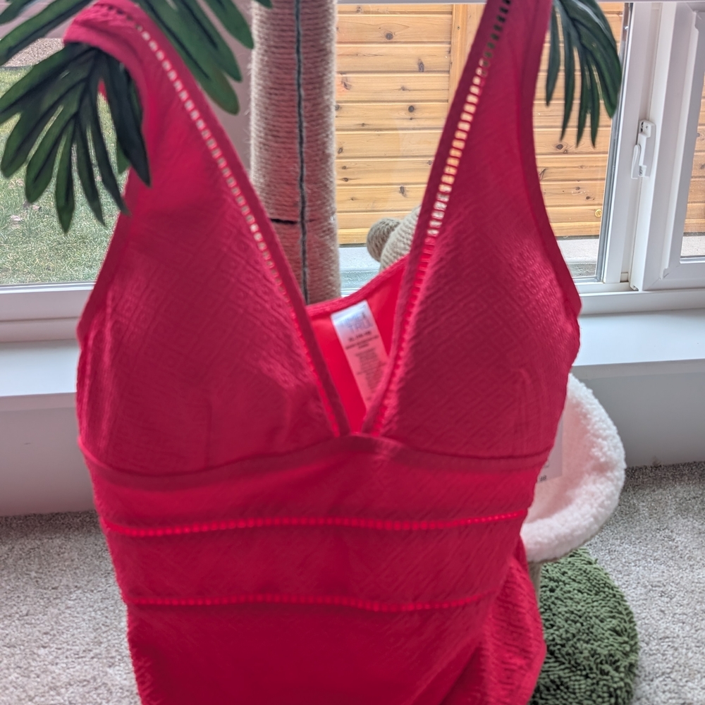 Time and Tru Women's Red One Piece Swimsuit